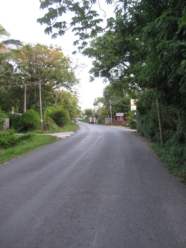 The main road along the island
