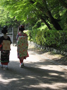 Maiko (geisha in training) Walking the Grounds of Kiyomizudera