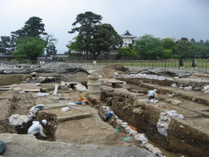 Kanazawa Castle - the excavation