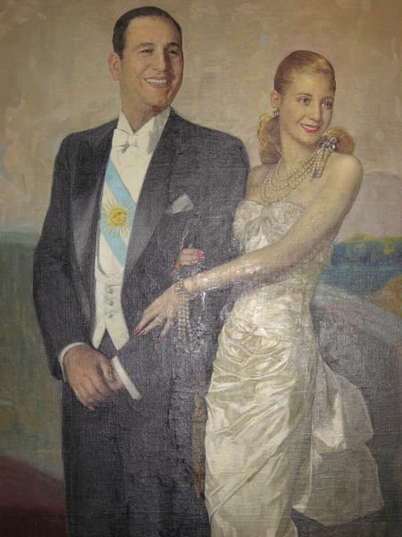 The "charming" Perron and his "adored" Eva (Evita), as Hollywood would have them portrayed