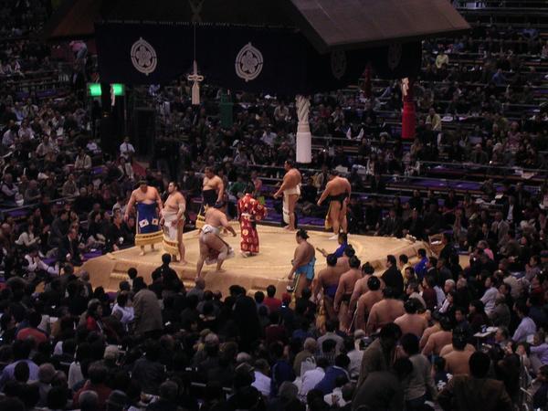 Sumo entrance for the "Entering the ring" ceremony