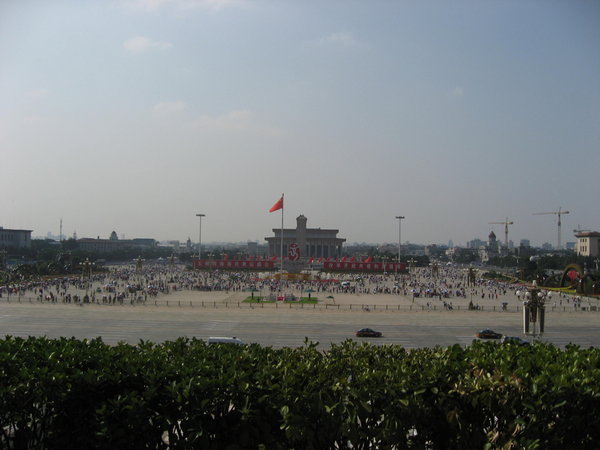 Looking across Tiananmien Square from the Tower of the Forbidden City