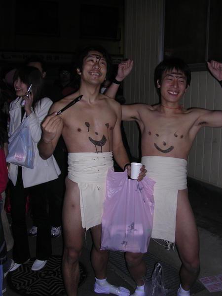 Crazy "naked" men from the festival
