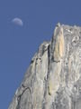 The moon above Half Dome
