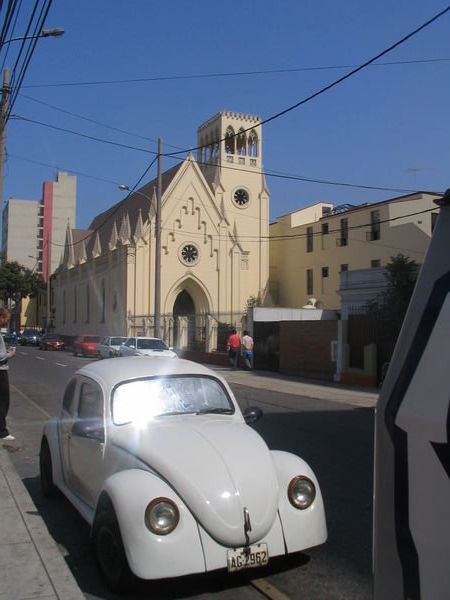 The church near our hostel in Miraflores