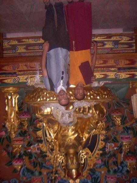 Dorja Lama and myself in his monastery, Boudha