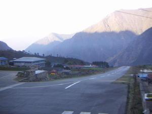 The steep Lukla airport