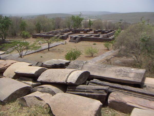 Remains of a monastery at the Sanchi site