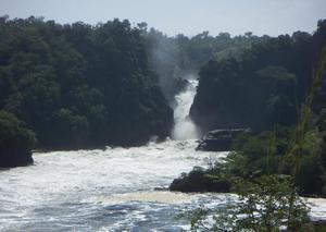 My first view of Murchison Falls in the distance