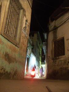 Walking through Stone Town at night