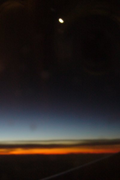 the last sunset, at 35,000 feet