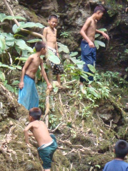 waterfall kids