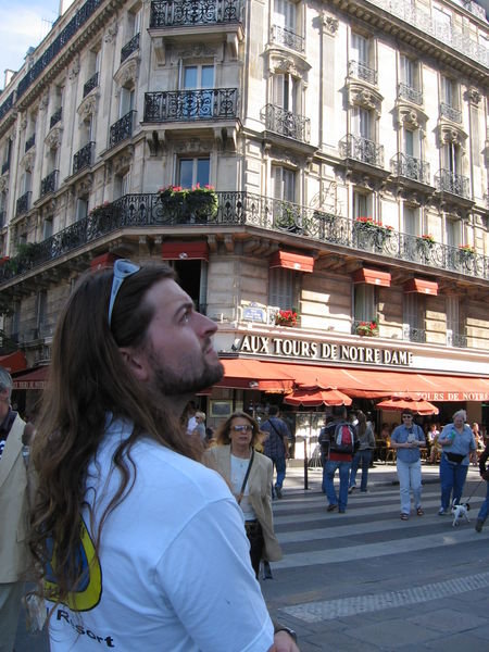 Neil looking up to the Notre Dame