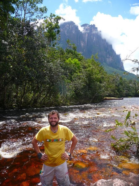 Neil enjoying the pinky waters of Canaima