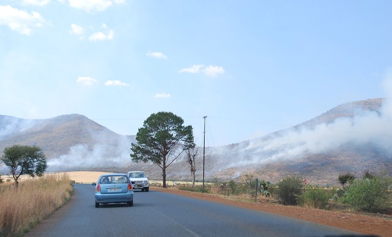 Bush fire on the way to Kruger