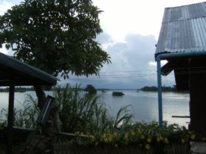 Notre vue sur le Mekong, du hamac / From the hammocks, our view on the Mekong