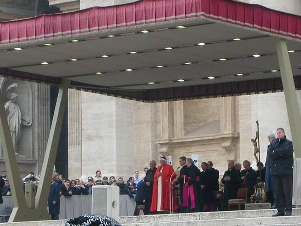 Pope from afar, doesn't he look like santa?