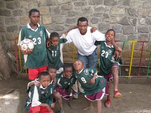 Drop in center boys with Amare, one of Onesimus staff