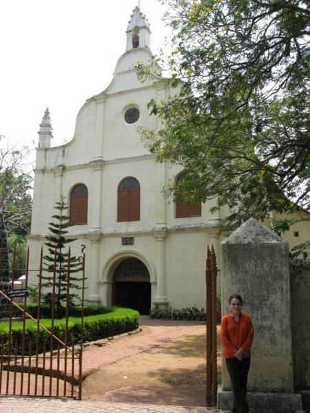 Prem outside the St. Francis Church in Fort Kochi