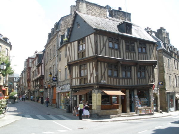 Wobbly old medieval building in Dinan