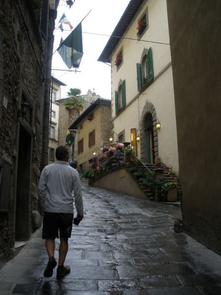 Cortona's steep streets