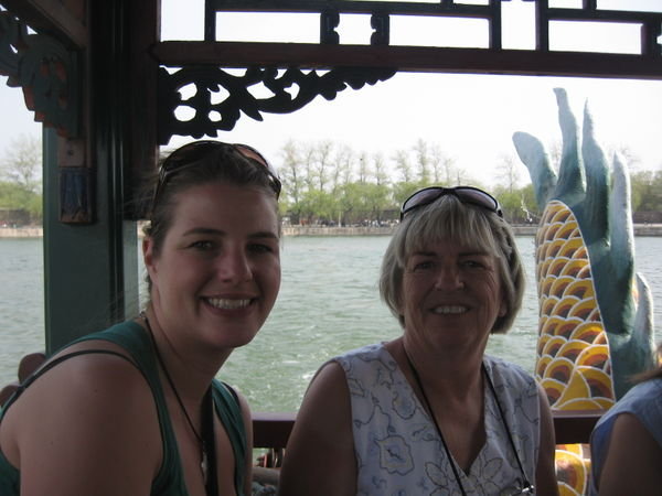 On a boat at the Summer Palace