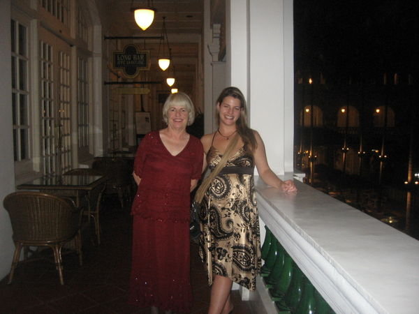 Mom and I at the Raffles Hotel