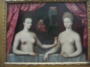 FONTAINABLE - Portraite presume de Gabrielle d'Estress et de sa soeur la duchess de Villars