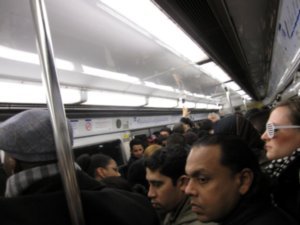 the crowded metro