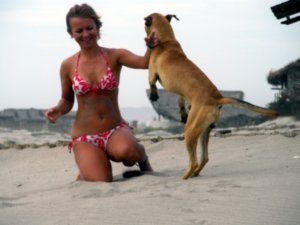 Monia with dog who later started to hump her... 