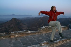 Morning meditation on Great Wall