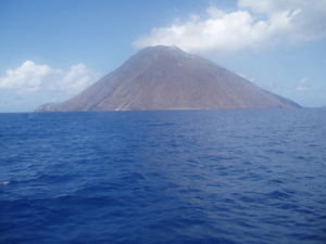 Our first view of the volcano