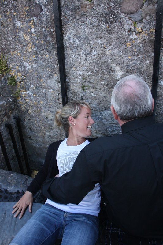 Carly Kissing the blarney stone