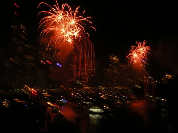 Fireworks over the Brisbane River