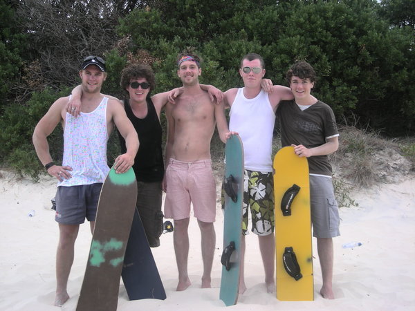The Lads Sand Boarding