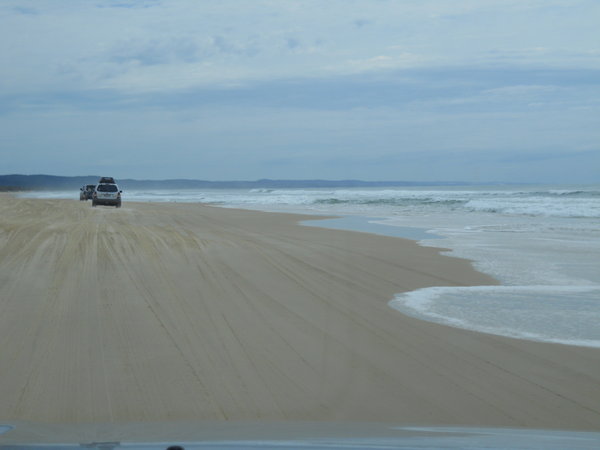 75 Mile Beach - the only road running north-south on Fraser