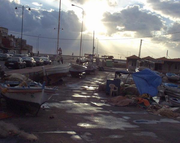 Port of Sidon around Sunset