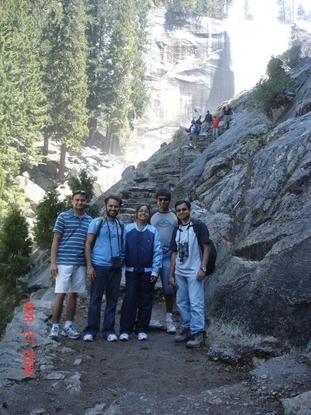 Hikers at the Mist Trail