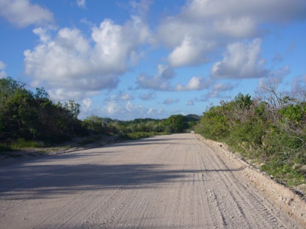The road to the mine in the centre of the island