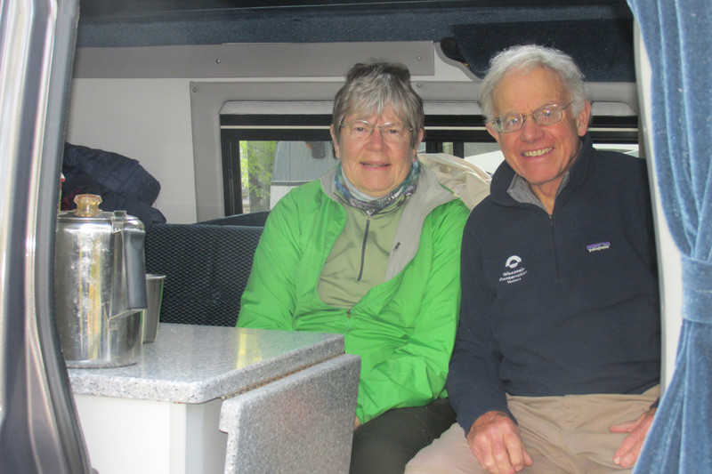 Carol and Ned in their cozy van