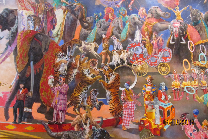 Circus mural at Ringling Museum