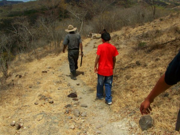 hiking down with our campesino guide