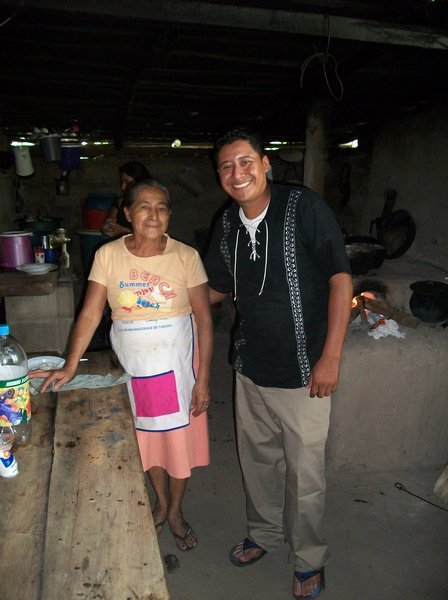 lenin and mamita in her kitchen