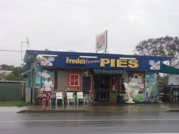 Stopping for pies on the way back to Port Macquarie