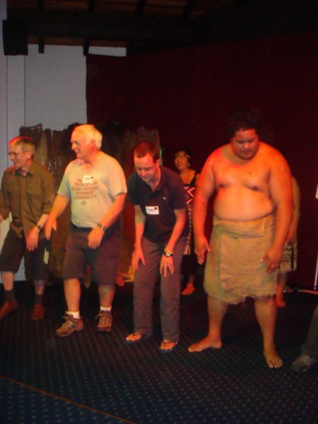 Steve doing the haka at Waitangi