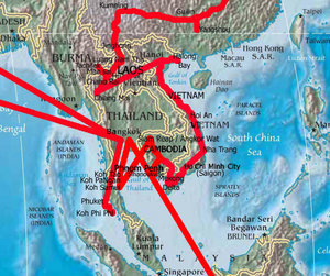South East Asia route map