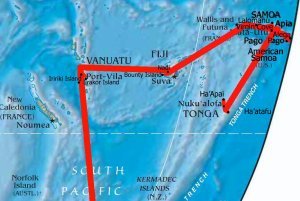 Pacific travel map
