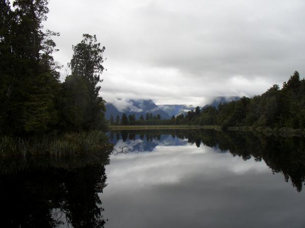 Lake Matheson and Mt Cook (again somewhere behind the cloud)