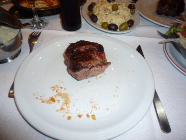 Half the first steak in BA
