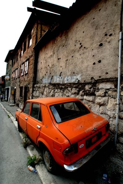Bullet holes in Sarajevo